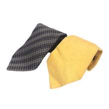 画像をギャラリービューアに読み込む, グッチ GUCCI ネクタイ シルク100% 2本セット パープル系 GG柄 ストライプ イエロー系 無地【中古】