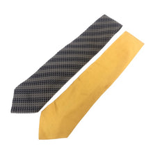 画像をギャラリービューアに読み込む, グッチ GUCCI ネクタイ シルク100% 2本セット パープル系 GG柄 ストライプ イエロー系 無地【中古】