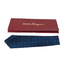 將圖片載入圖庫檢視器 フェラガモ Salvatore Ferragamo ネクタイ シルク100% ブルー【中古】【新品同様】【美品】