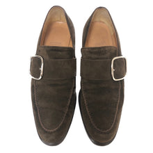 画像をギャラリービューアに読み込む, エルメス HERMES ローファー モカシン モンクストラップ スエード ブラウン 22.5cm相当【中古】