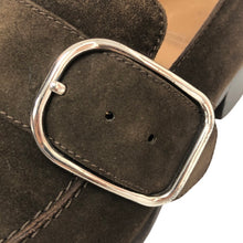 画像をギャラリービューアに読み込む, エルメス HERMES ローファー モカシン モンクストラップ スエード ブラウン 22.5cm相当【中古】