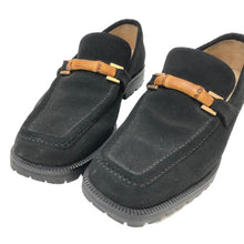 將圖片載入圖庫檢視器 グッチ GUCCI ローファー バンブービット スクエアトゥ スエード ブラック【中古】