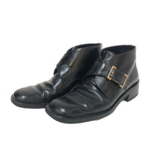 將圖片載入圖庫檢視器 グッチ GUCCI ショートブーツ ラウンドトゥ ベルトデザイン モンクストラップ ブラック 22.5cm相当【中古】