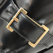 將圖片載入圖庫檢視器 グッチ GUCCI ショートブーツ ラウンドトゥ ベルトデザイン モンクストラップ ブラック 22.5cm相当【中古】