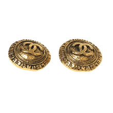 画像をギャラリービューアに読み込む, シャネル CHANEL ココマーク ラウンドイヤリング GPゴールド ヴィンテージ ゴールド【中古】
