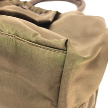 画像をギャラリービューアに読み込む, プラダ PRADA メッシュハンドル リボン 2wayショルダーバッグ ハンドバッグ カーキ系【中古】