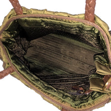 画像をギャラリービューアに読み込む, プラダ PRADA メッシュハンドル リボン 2wayショルダーバッグ ハンドバッグ カーキ系【中古】