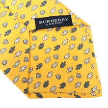 画像をギャラリービューアに読み込む, バーバリーロンドン BURBERRY LONDON ネクタイ シルク100% イエロー 魚柄【中古】【新品同様】【美品】