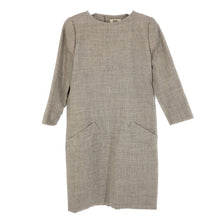 画像をギャラリービューアに読み込む, ビルブラス bill blass ワンピース 7分袖 肩パッド入り サイズ9A3 M相当 ベージュ系【中古】