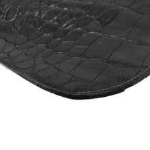 画像をギャラリービューアに読み込む, イルビゾンテ IL BISONTE クロコ型押し ショルダーバッグ ブラック【中古】
