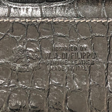 画像をギャラリービューアに読み込む, イルビゾンテ IL BISONTE クロコ型押し ショルダーバッグ ブラック【中古】