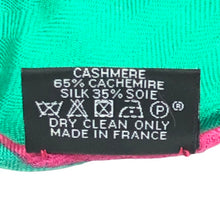 画像をギャラリービューアに読み込む, エルメス HERMES ロサンジュ ロゴ スカーフ ひし形 カシミヤ シルク グリーン【中古】