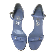 画像をギャラリービューアに読み込む, フェラガモ Salvatore Ferragamo アンクルストラップ リボンサンダル サイズ6ハーフ 24cm相当 ブルー系【中古】