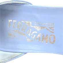 画像をギャラリービューアに読み込む, フェラガモ Salvatore Ferragamo アンクルストラップ リボンサンダル サイズ6ハーフ 24cm相当 ブルー系【中古】