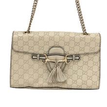 画像をギャラリービューアに読み込む, グッチ GUCCI エミリー グッチシマ チェーン ショルダーバッグ 295402 アイボリー【中古】