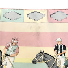 画像をギャラリービューアに読み込む, エルメス HERMES カレ90 LES PONEYS DE POLO スカーフ ポロ 大判 シルク ピンク系 馬柄【中古】