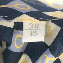 將圖片載入圖庫檢視器 グッチ GUCCI 半袖シャツ ボタンダウン 綿100% M相当 ブルー 系 総柄【中古】