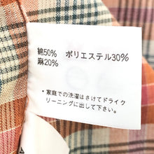 画像をギャラリービューアに読み込む, ダンヒルスポーツ dunhill SPORT 半袖シャツ 麻混 Mサイズ テラコッタ系 チェック柄【中古】