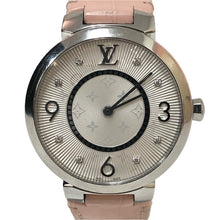 画像をギャラリービューアに読み込む, ルイ ヴィトン LOUIS VUITTON タンブールスリムMM 8Pダイヤ QZ 替えモノグラムベルト付 レディース 腕時計 クオーツ Q13MJB【中古】