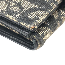 画像をギャラリービューアに読み込む, Christian Dior クリスチャンディオール トロッター サドル 三つ折り財布 キャンバス ネイビー レディース 【中古】