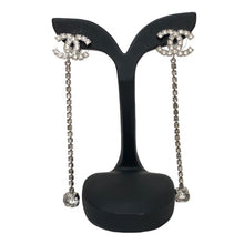 画像をギャラリービューアに読み込む, シャネル CHANEL ロングピアス ココマーク ラインストーン B18S シルバー【中古】