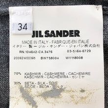 画像をギャラリービューアに読み込む, JIL SANDER ジルサンダー 7分袖 ニット カーディガン カシミヤ/シルク グレー レディース 【中古】