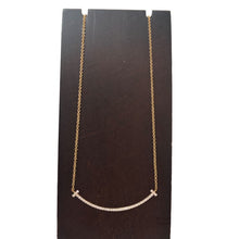 画像をギャラリービューアに読み込む, ティファニー Tiffany & Co Tスマイルペンダント ダイヤモンド ネックレス スモール K18 ゴールド【中古】