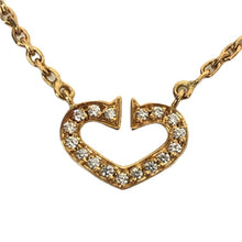 画像をギャラリービューアに読み込む, カルティエ Cartier Cハート ネックレス ペンダント ダイヤモンド K18 ダブルストッパー ゴールド 【中古】
