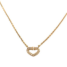 画像をギャラリービューアに読み込む, カルティエ Cartier Cハート ネックレス ペンダント ダイヤモンド K18 ダブルストッパー ゴールド 【中古】