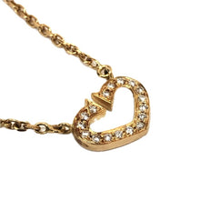 画像をギャラリービューアに読み込む, カルティエ Cartier Cハート ネックレス ペンダント ダイヤモンド K18 ダブルストッパー ゴールド 【中古】