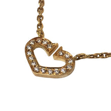 画像をギャラリービューアに読み込む, カルティエ Cartier Cハート ネックレス ペンダント ダイヤモンド K18 ダブルストッパー ゴールド 【中古】