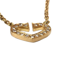 画像をギャラリービューアに読み込む, カルティエ Cartier Cハート ネックレス ペンダント ダイヤモンド K18 ダブルストッパー ゴールド 【中古】