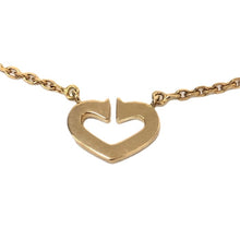 画像をギャラリービューアに読み込む, カルティエ Cartier Cハート ネックレス ペンダント ダイヤモンド K18 ダブルストッパー ゴールド 【中古】