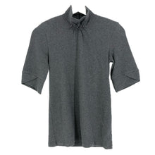 画像をギャラリービューアに読み込む, Brunello Cucinelli ブルネロクチネリ ビジュー付き 半袖 ハイネック カットソー コットン グレー レディース 【中古】