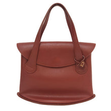 画像をギャラリービューアに読み込む, DELVAUX デルヴォー パンチング ロゴチャーム ハンドバッグ レザー レッド レディース 【中古】