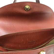 画像をギャラリービューアに読み込む, DELVAUX デルヴォー パンチング ロゴチャーム ハンドバッグ レザー レッド レディース 【中古】