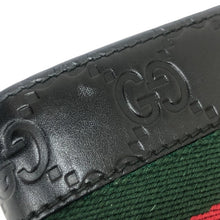 画像をギャラリービューアに読み込む, GUCCI グッチ グッチシマ ニューウェブ コンパクトウォレット 408826 二つ折り財布 レザー ブラック メンズ 【中古】