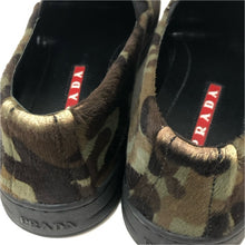 画像をギャラリービューアに読み込む, PRADA プラダ スリッポン ハラコ カーキ系 サイズ36(23cm相当) 【中古】レディース