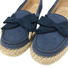 画像をギャラリービューアに読み込む, TOD’S トッズ エスパドリーユ リボン付き モカシン レザー ブルー系 レディース 【中古】
