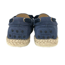 画像をギャラリービューアに読み込む, TOD’S トッズ エスパドリーユ リボン付き モカシン レザー ブルー系 レディース 【中古】