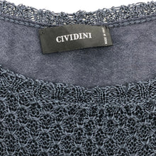 画像をギャラリービューアに読み込む, CIVIDINI チヴィディーニ 半袖 メッシュ カットソー コットン ネイビー レディース 【中古】