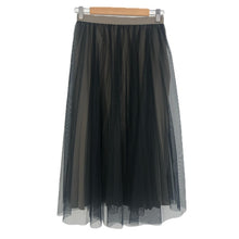 画像をギャラリービューアに読み込む, aquagirl アクアガール チュールロングスカート サイズ38 M ブラック カーキ レディース 【中古】