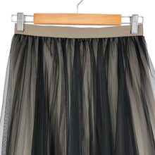 画像をギャラリービューアに読み込む, aquagirl アクアガール チュールロングスカート サイズ38 M ブラック カーキ レディース 【中古】