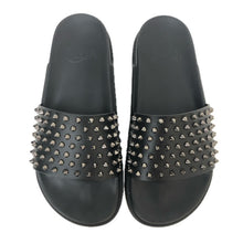 画像をギャラリービューアに読み込む, Christian Louboutin クリスチャンルブタン Pool Fun flat spike sandals 1201293 スパイクサンダル カーフ ブラック メンズ 【中古】