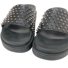 画像をギャラリービューアに読み込む, Christian Louboutin クリスチャンルブタン Pool Fun flat spike sandals 1201293 スパイクサンダル カーフ ブラック メンズ 【中古】