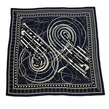 Load image into Gallery viewer, HERMES エルメス カレジェアン140 Fouets et Badines Bandana 鞭とグリップ バンダナ ストール カシミヤ/シルク ネイビー レディース 【中古】