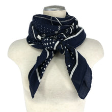 Load image into Gallery viewer, HERMES エルメス カレジェアン140 Fouets et Badines Bandana 鞭とグリップ バンダナ ストール カシミヤ/シルク ネイビー レディース 【中古】