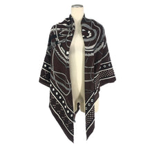 Load image into Gallery viewer, HERMES エルメス カレジェアン140 Fouets et Badines Bandana 鞭とグリップ バンダナ ストール カシミヤ/シルク ブラウン レディース 【中古】