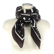 Load image into Gallery viewer, HERMES エルメス カレジェアン140 Fouets et Badines Bandana 鞭とグリップ バンダナ ストール カシミヤ/シルク ブラウン レディース 【中古】