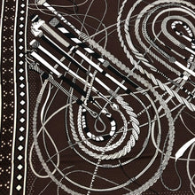 Load image into Gallery viewer, HERMES エルメス カレジェアン140 Fouets et Badines Bandana 鞭とグリップ バンダナ ストール カシミヤ/シルク ブラウン レディース 【中古】